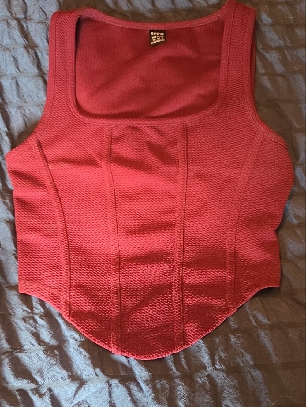 Harlow Gray Ruched Long-Sleeve Top & Raspberry Tank - Picture 3 of 3